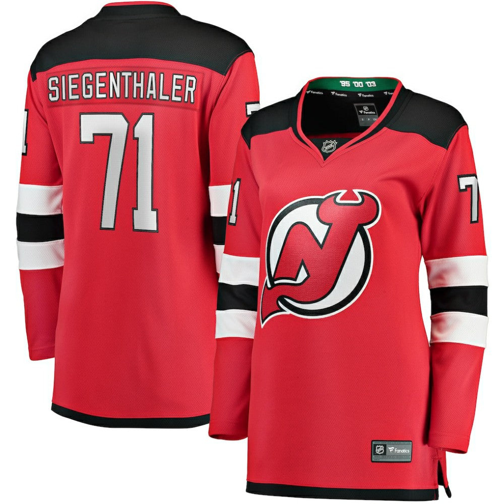 Jonas Siegenthaler New Jersey Devils Fanatics Women's Home Breakaway Player Jersey - Red | Fanatics Clearance