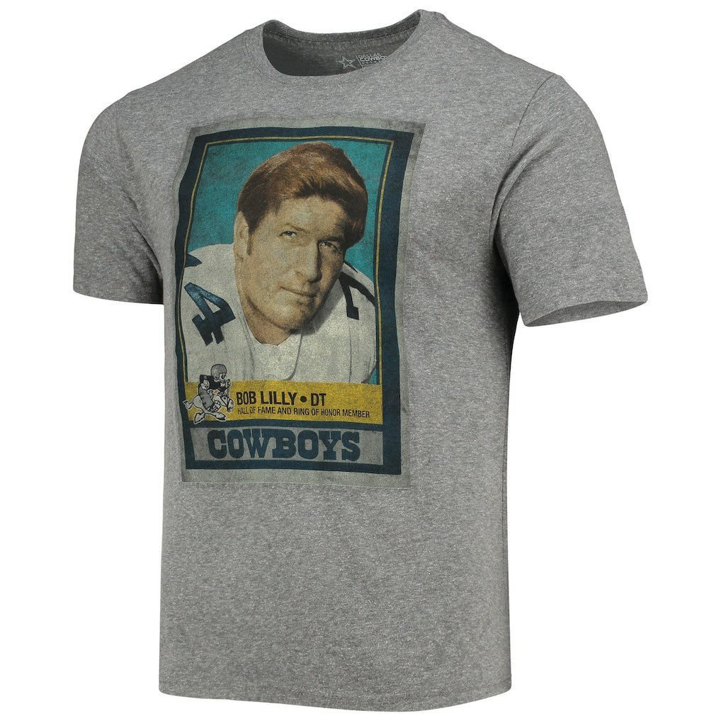 Bob Lilly Dallas Cowboys Name & Number Tri-Blend T-Shirt - Heathered Gray - NFL