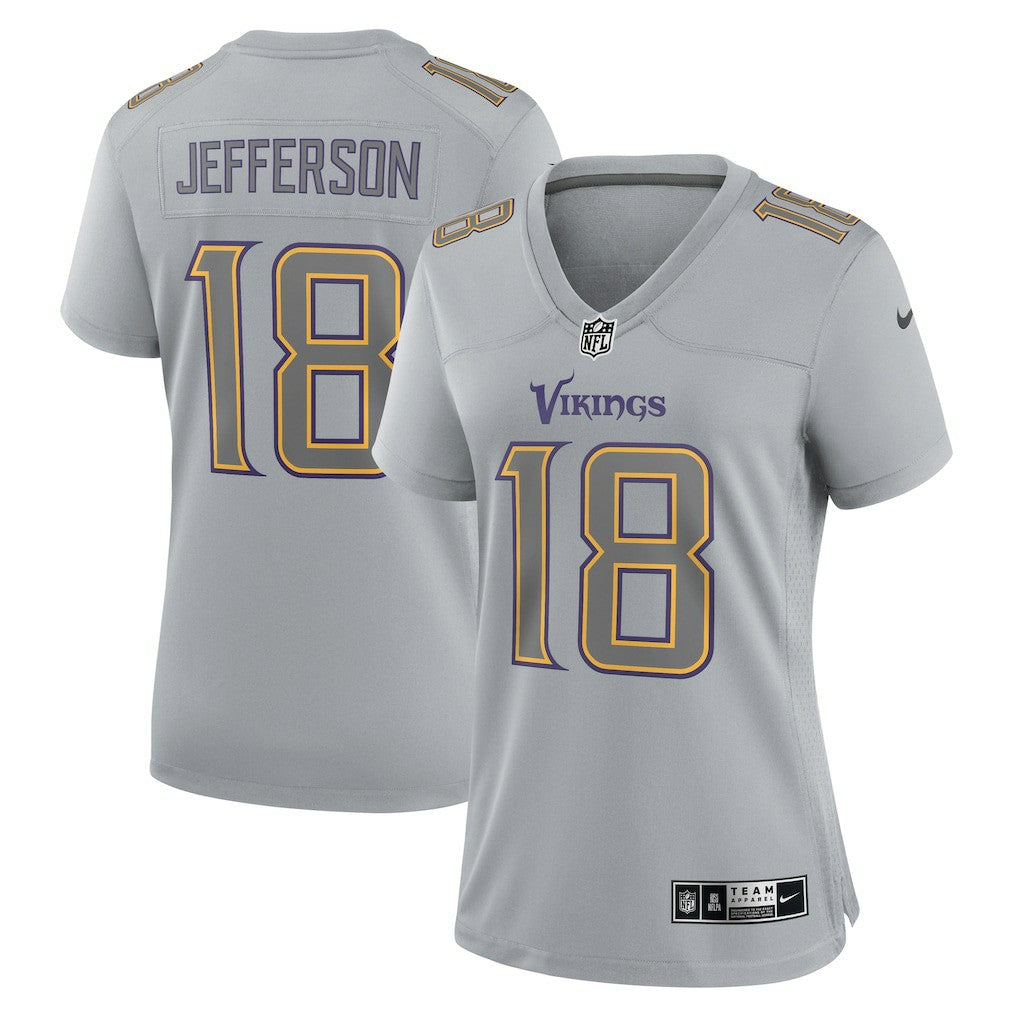 Justin Jefferson Minnesota Vikings Women's Atmosphere Fashion Game Jersey - Gray - Nike