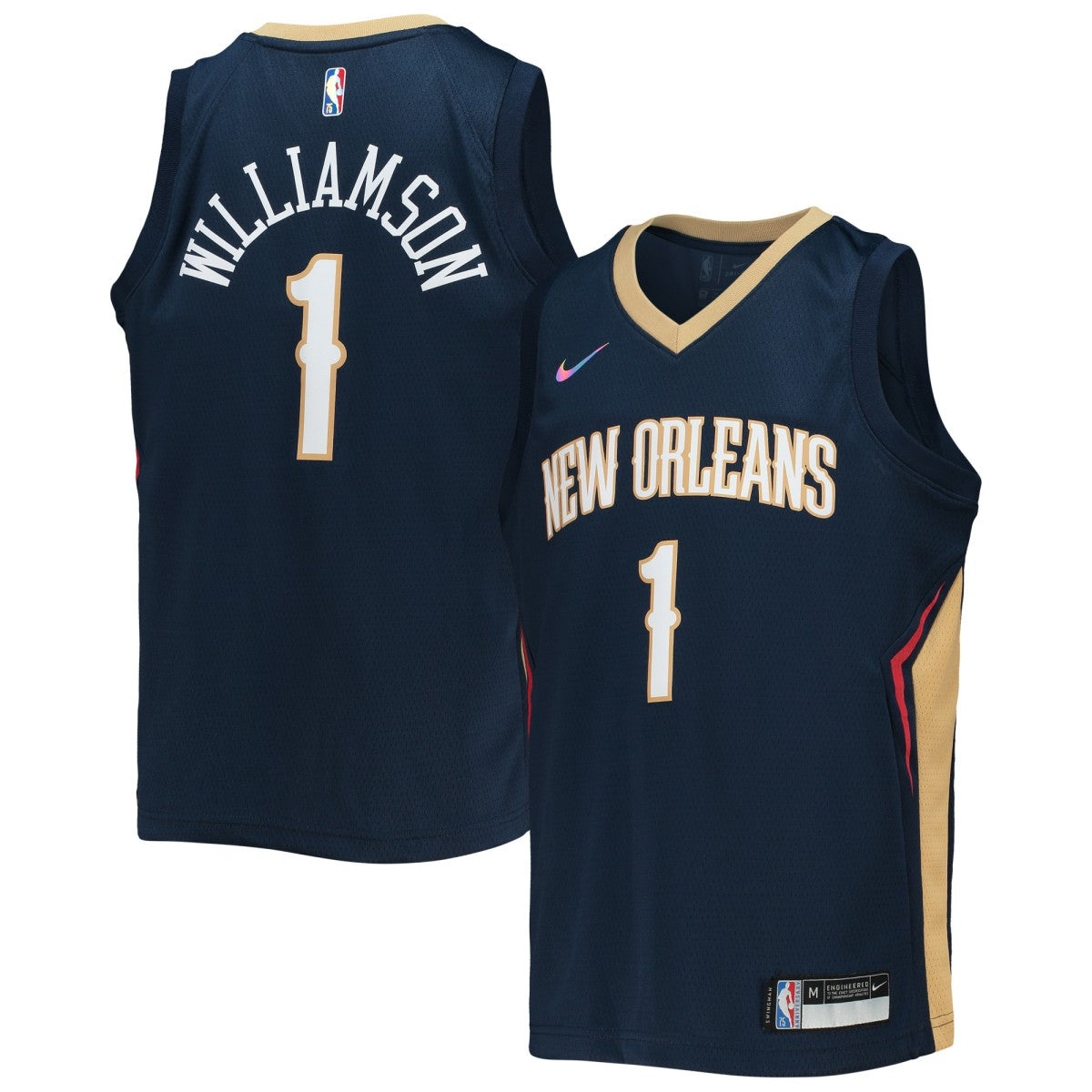 Nike Zion Williamson New Orleans Pelicans Youth 2021/22 Diamond Swingman Jersey Icon Edition Navy