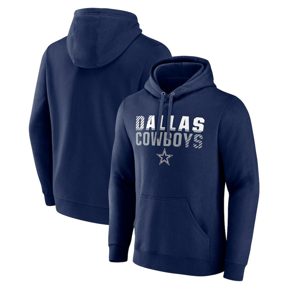 Dallas Cowboys Fade Out Fitted Pullover Hoodie - Navy - NFL