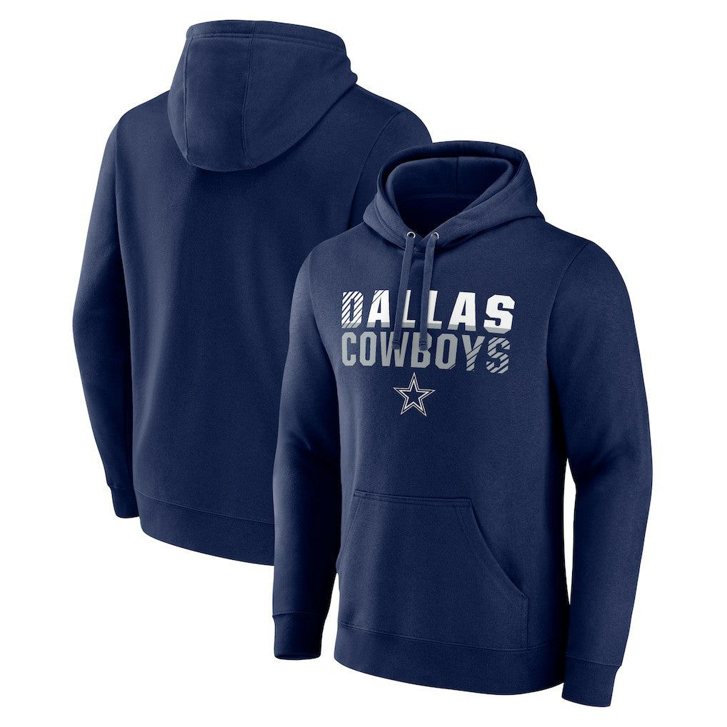 Dallas Cowboys Fade Out Fitted Pullover Hoodie - Navy - NFL
