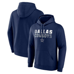 Dallas Cowboys Fade Out Fitted Pullover Hoodie - Navy - NFL