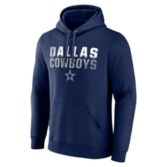 Dallas Cowboys Fade Out Fitted Pullover Hoodie - Navy - NFL