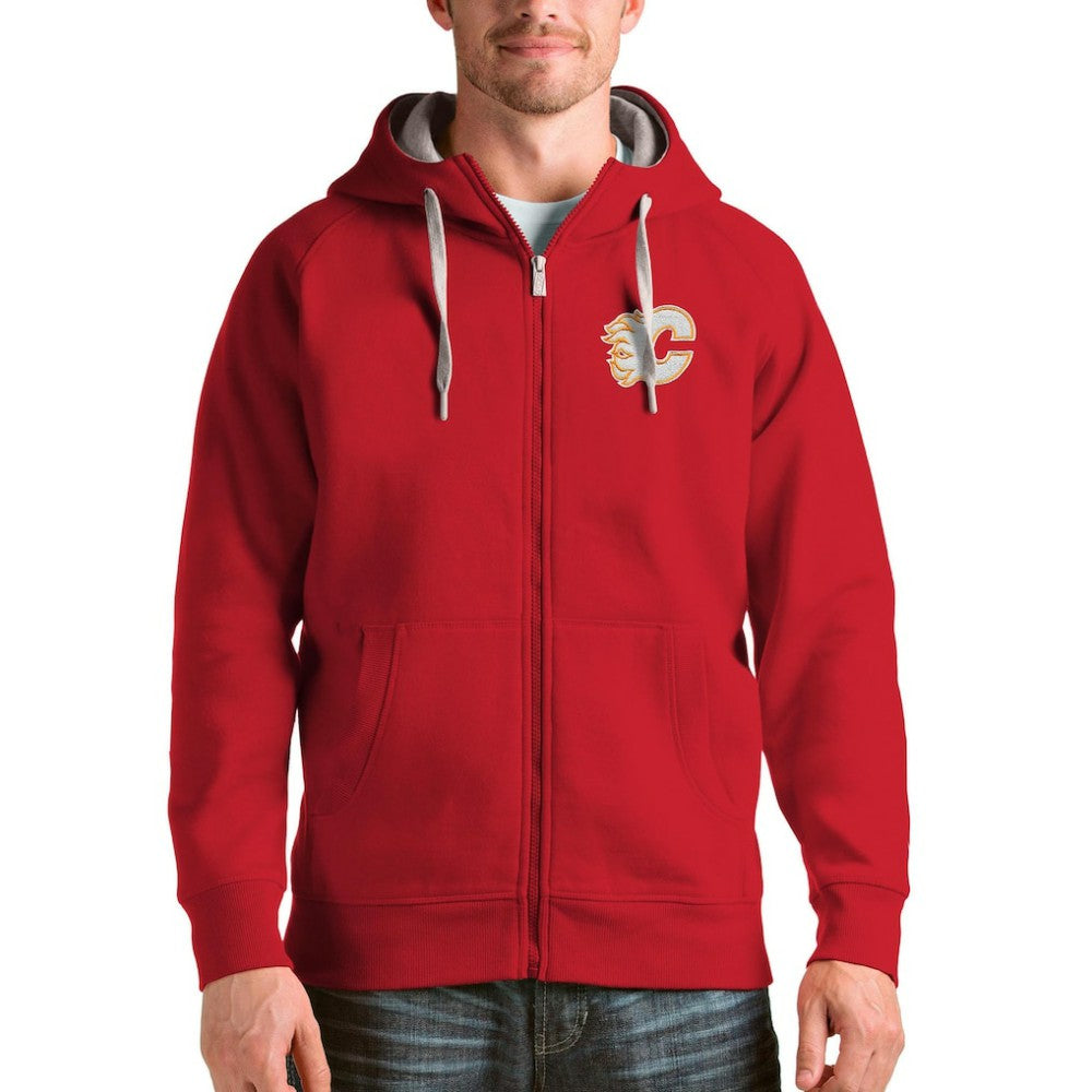 Calgary Flames Antigua Logo Victory Full-Zip Hoodie - Red | NHL near me