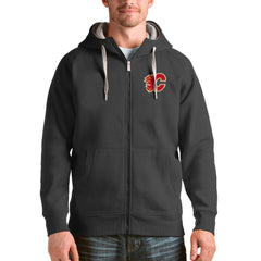 Calgary Flames Antigua Logo Victory Full-Zip Hoodie - Charcoal | NHL sale