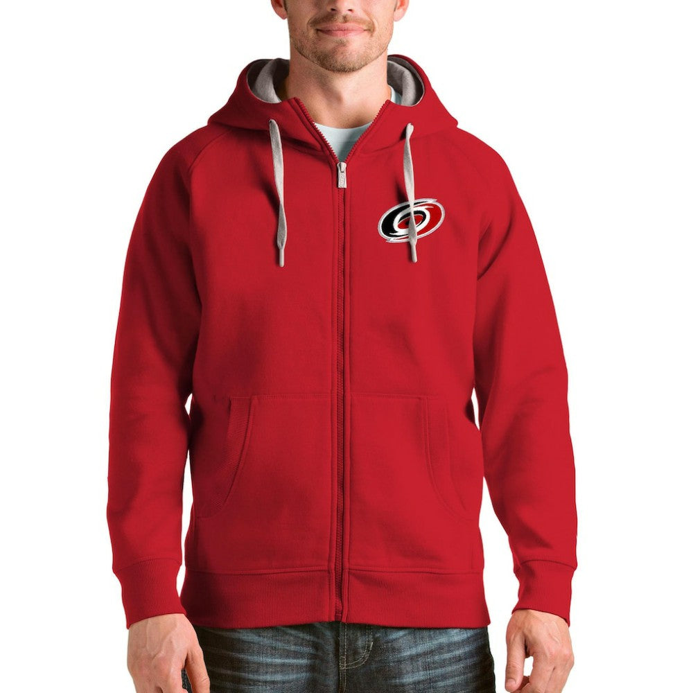 Carolina Hurricanes Antigua Logo Victory Full-Zip Hoodie - Red | NHL Lifestyle