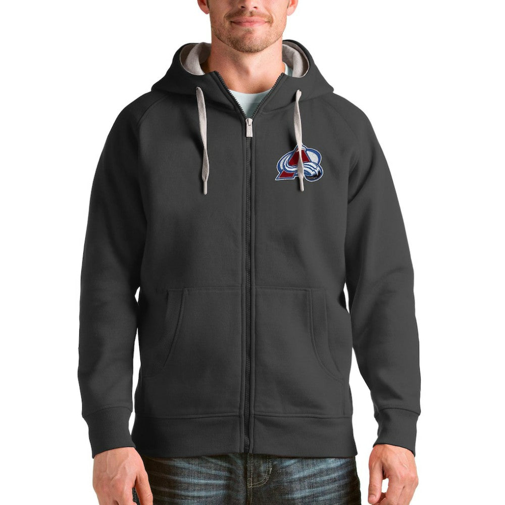 Colorado Avalanche Antigua Logo Victory Full-Zip Hoodie - Charcoal | NHL on sale