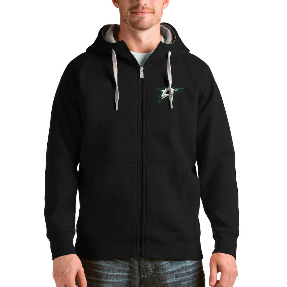 Dallas Stars Antigua Logo Victory Full-Zip Hoodie - Black | NHL Clearance