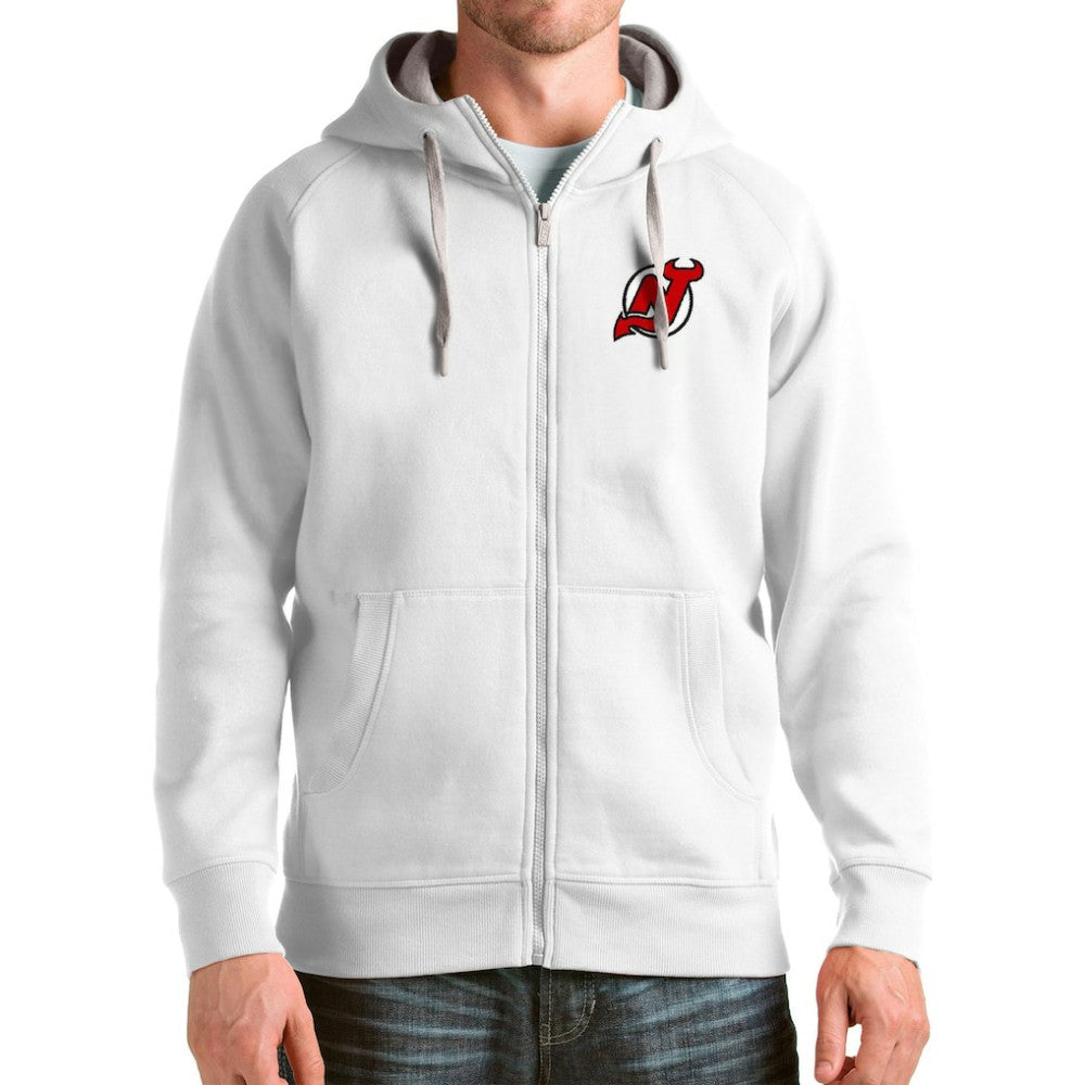 New Jersey Devils Antigua Logo Victory Full-Zip Hoodie - White | NHL on sale