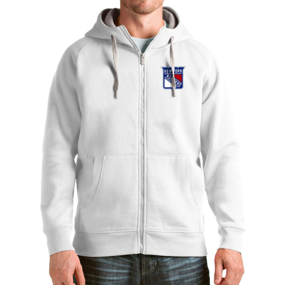 New York Rangers Antigua Logo Victory Full-Zip Hoodie - White | NHL discount