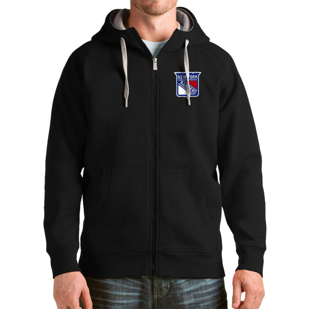New York Rangers Antigua Logo Victory Full-Zip Hoodie - Black | NHL on sale