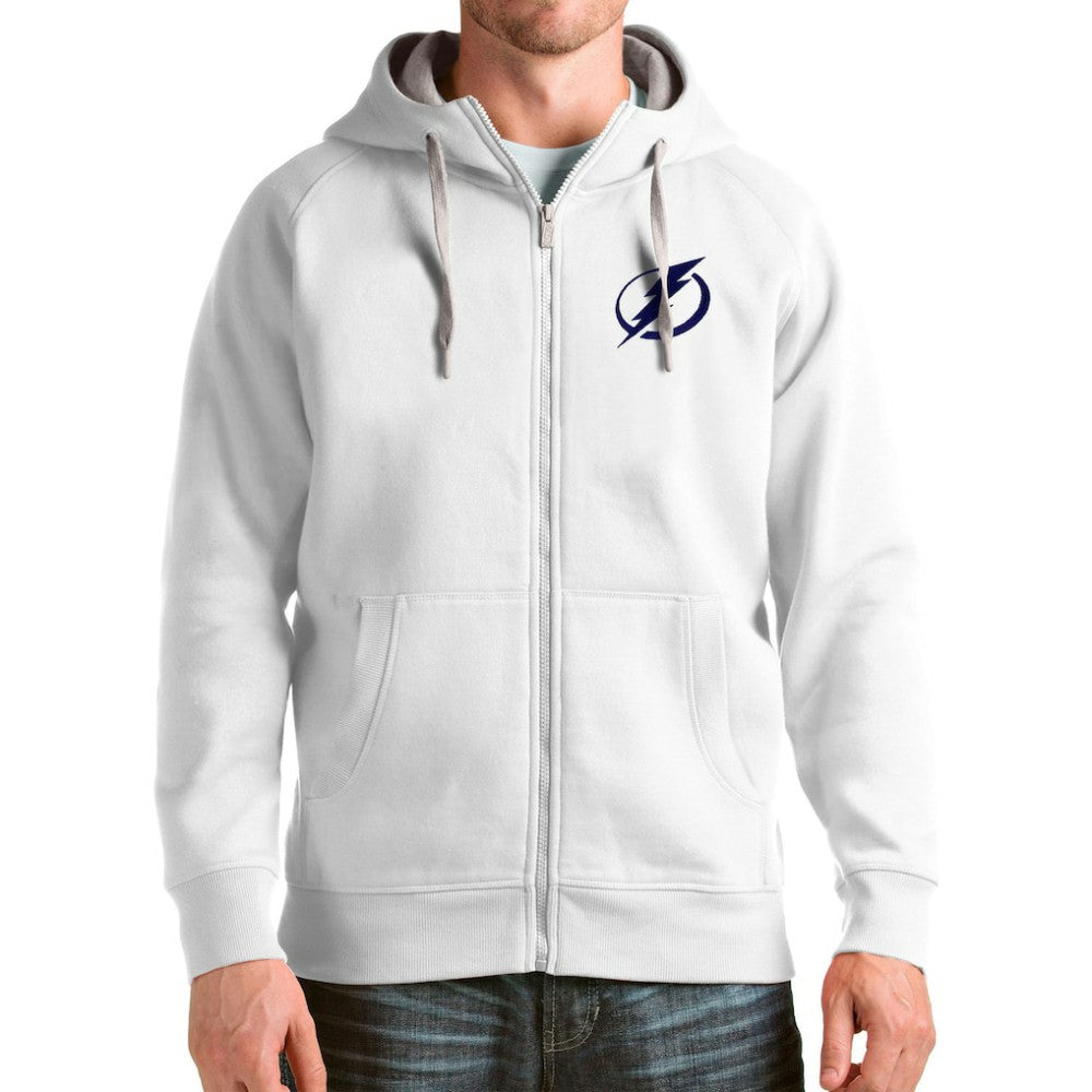 Tampa Bay Lightning Antigua Logo Victory Full-Zip Hoodie - White | NHL sale
