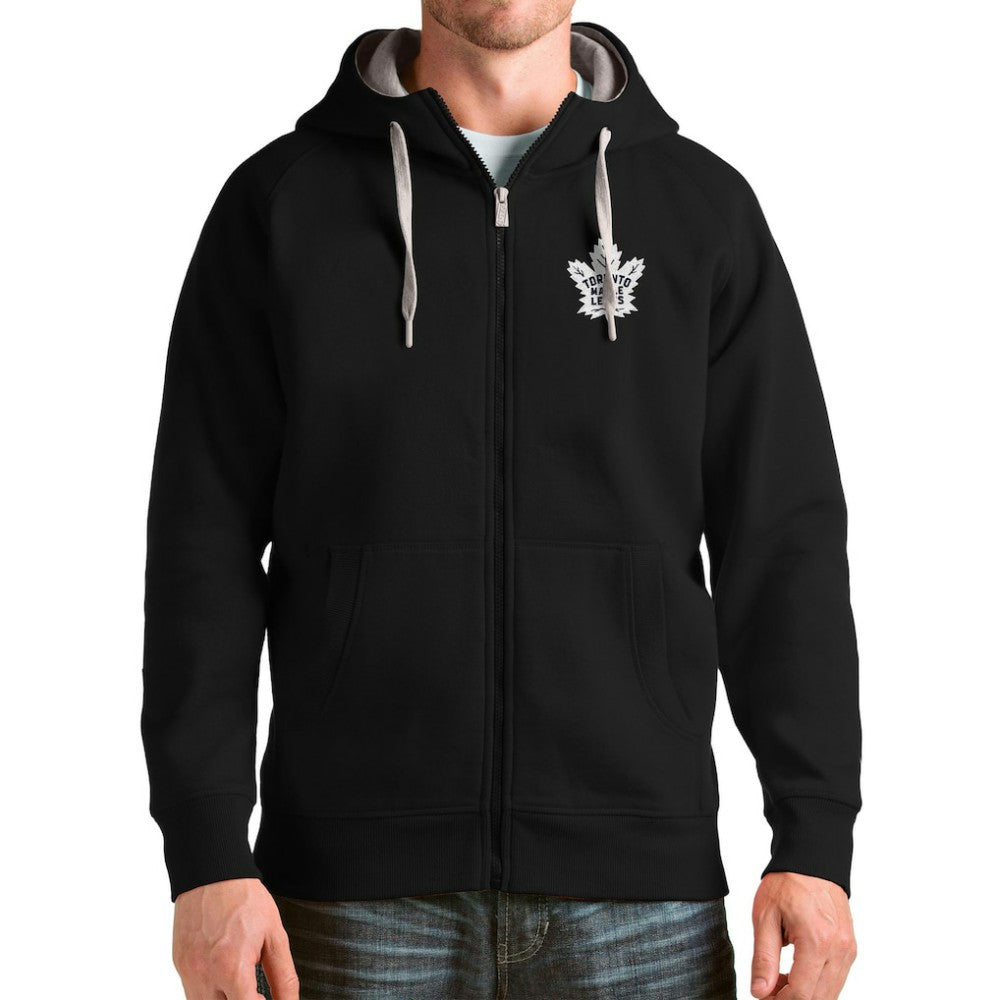 Toronto Maple Leafs Antigua Logo Victory Full-Zip Hoodie - Black | NHL sale