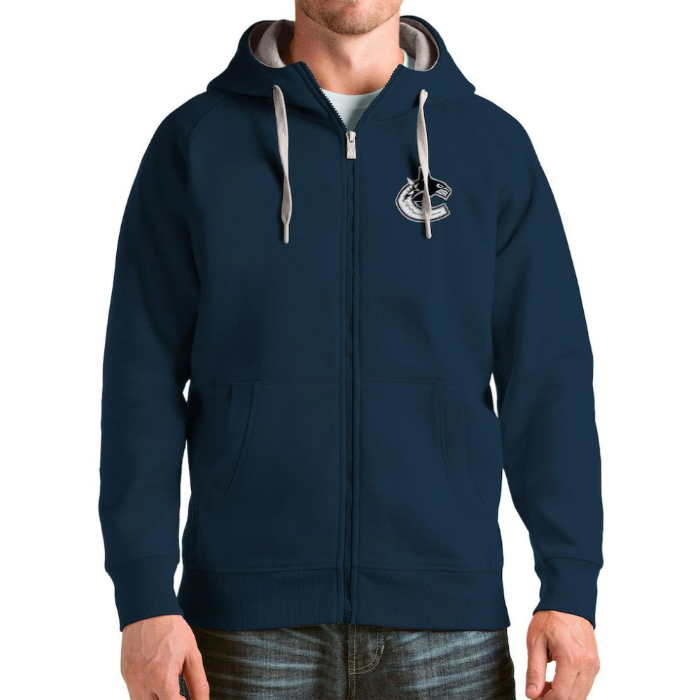 Vancouver Canucks Antigua Logo Victory Full-Zip Hoodie - Navy | NHL on sale