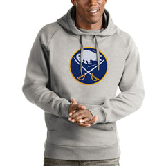Buffalo Sabres Antigua Logo Victory Pullover Hoodie - Heathered Gray | NHL Clearance