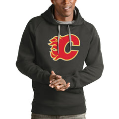 Calgary Flames Antigua Logo Victory Pullover Hoodie - Charcoal | NHL sale