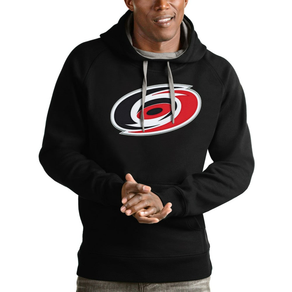 Carolina Hurricanes Antigua Logo Victory Pullover Hoodie - Black | NHL Clearance