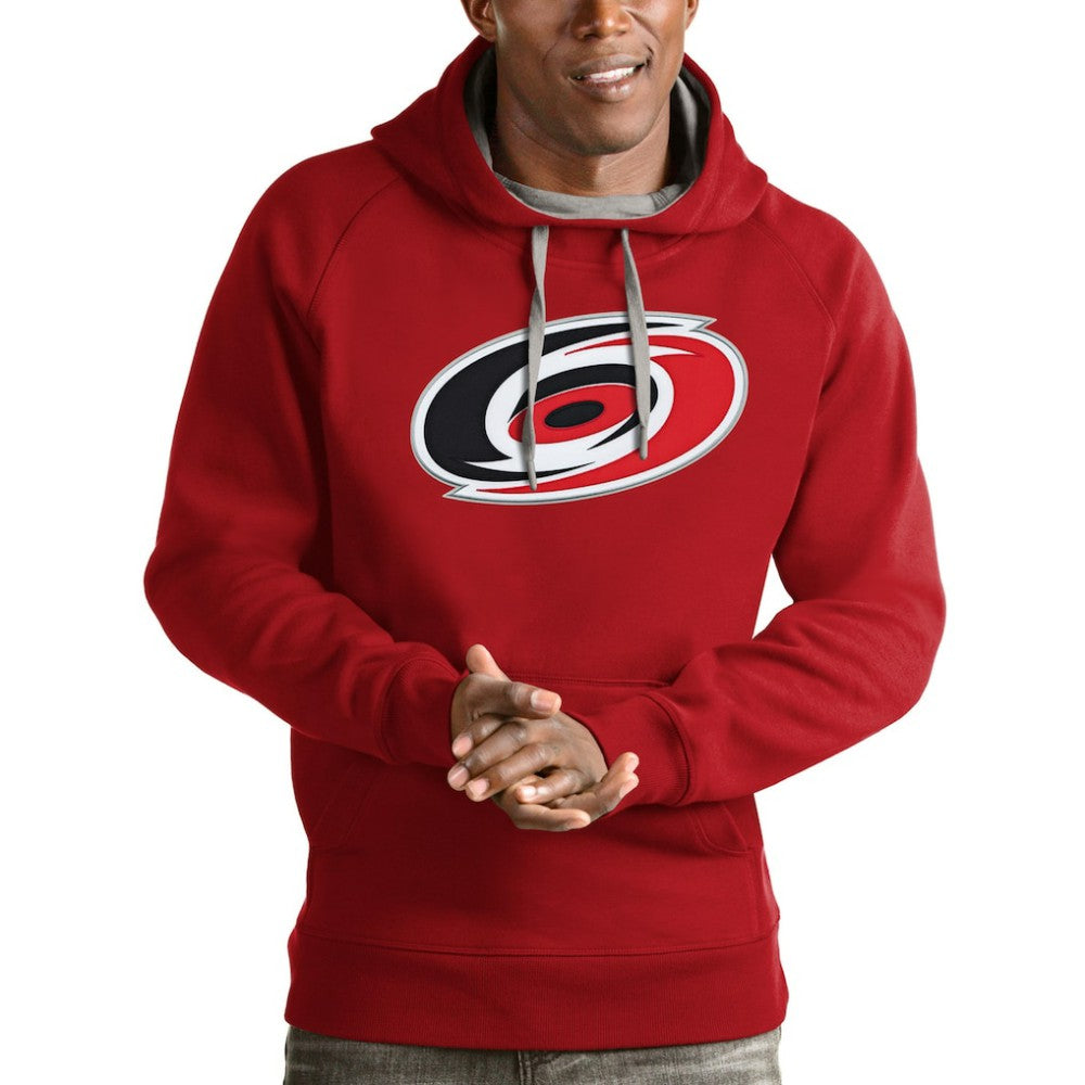 Carolina Hurricanes Antigua Logo Victory Pullover Hoodie - Red | NHL Clearance