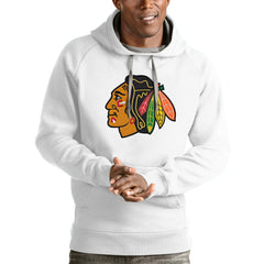 Chicago Blackhawks Antigua Logo Victory Pullover Hoodie - White | NHL sale