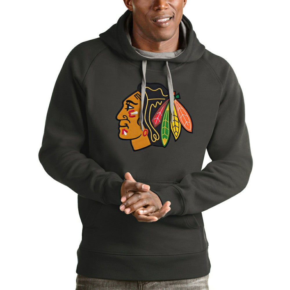 Chicago Blackhawks Antigua Logo Victory Pullover Hoodie - Charcoal | NHL sale