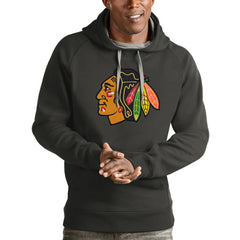 Chicago Blackhawks Antigua Logo Victory Pullover Hoodie - Charcoal | NHL sale