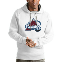 Colorado Avalanche Antigua Logo Victory Pullover Hoodie - White | NHL discount
