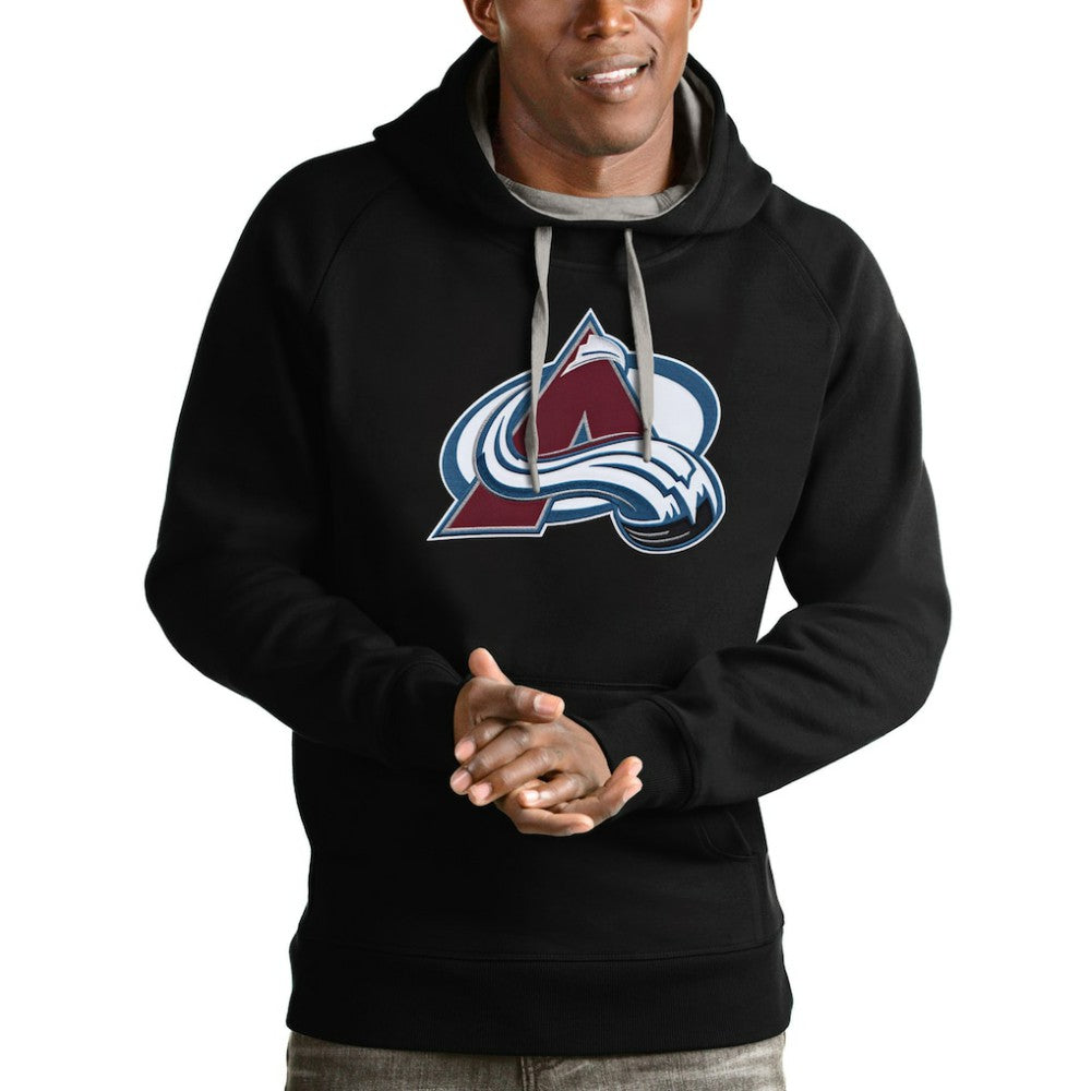 Colorado Avalanche Antigua Logo Victory Pullover Hoodie - Black | NHL on sale