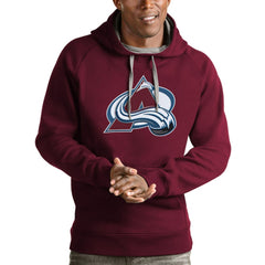 Colorado Avalanche Antigua Logo Victory Pullover Hoodie - Burgundy | NHL near me