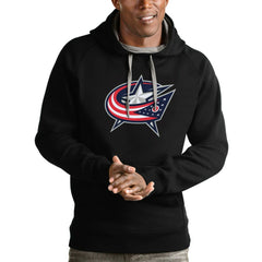 Columbus Blue Jackets Antigua Logo Victory Pullover Hoodie - Black | NHL on sale