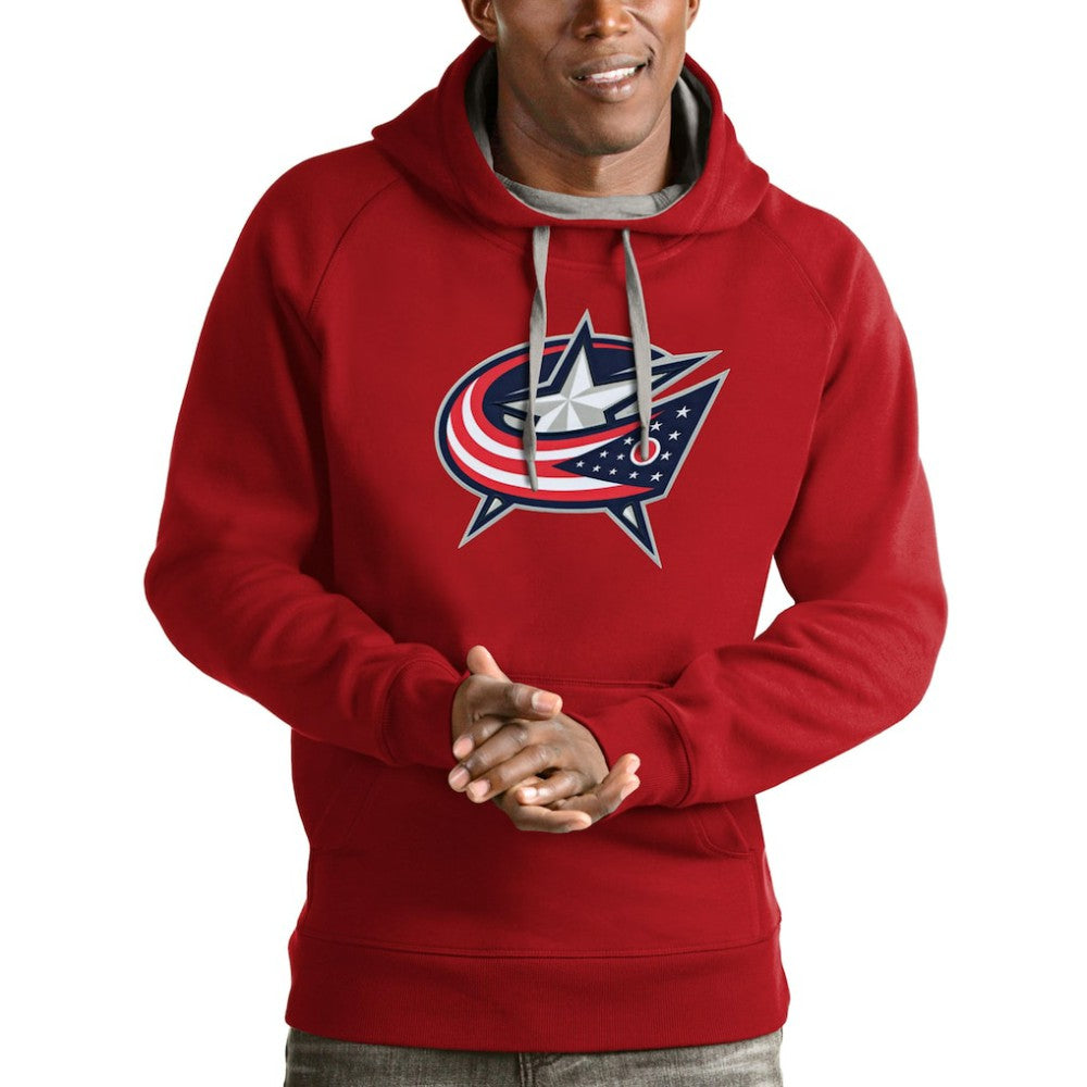 Columbus Blue Jackets Antigua Logo Victory Pullover Hoodie - Red | NHL online