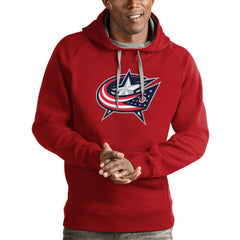 Columbus Blue Jackets Antigua Logo Victory Pullover Hoodie - Red | NHL online
