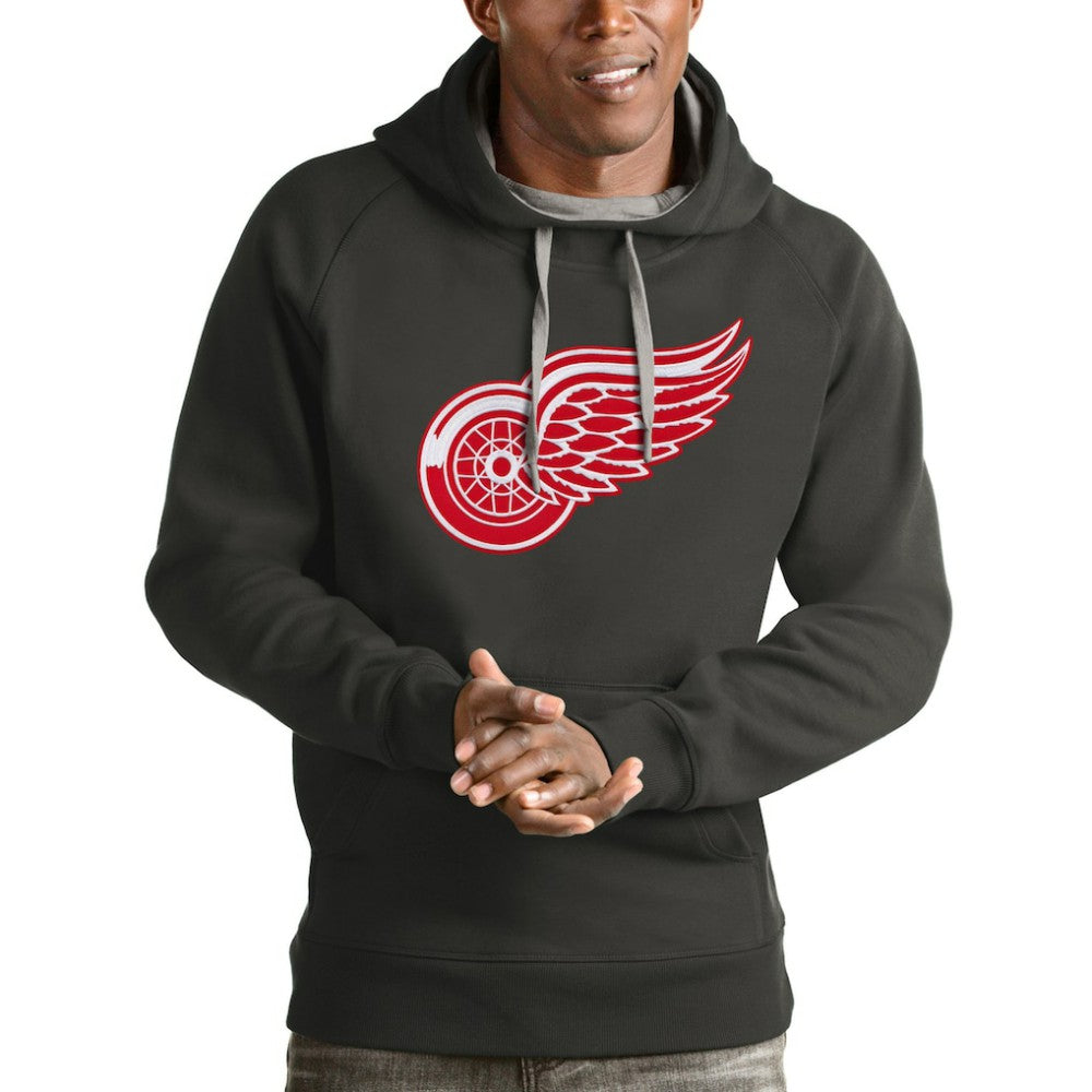 Detroit Red Wings Antigua Logo Victory Pullover Hoodie - Charcoal | NHL on sale