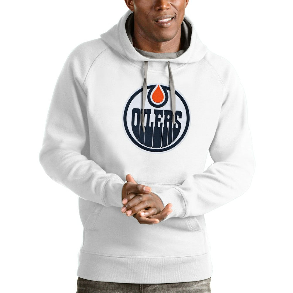 Edmonton Oilers Antigua Logo Victory Pullover Hoodie - White | NHL sale