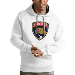 Florida Panthers Antigua Logo Victory Pullover Hoodie - White | NHL Clearance