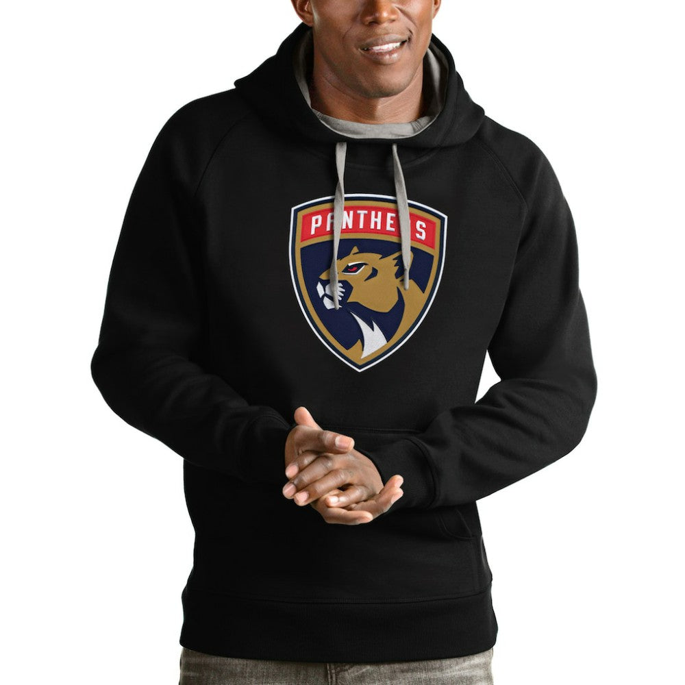 Florida Panthers Antigua Logo Victory Pullover Hoodie - Black | NHL Clearance