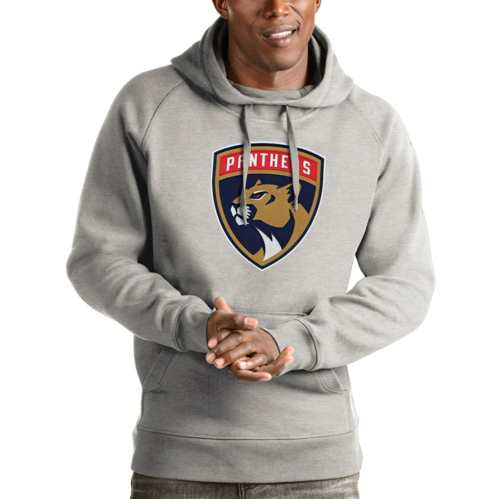 Florida Panthers Antigua Logo Victory Pullover Hoodie - Heathered Gray | NHL on sale