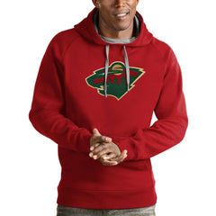 Minnesota Wild Antigua Logo Victory Pullover Hoodie - Red | NHL discount