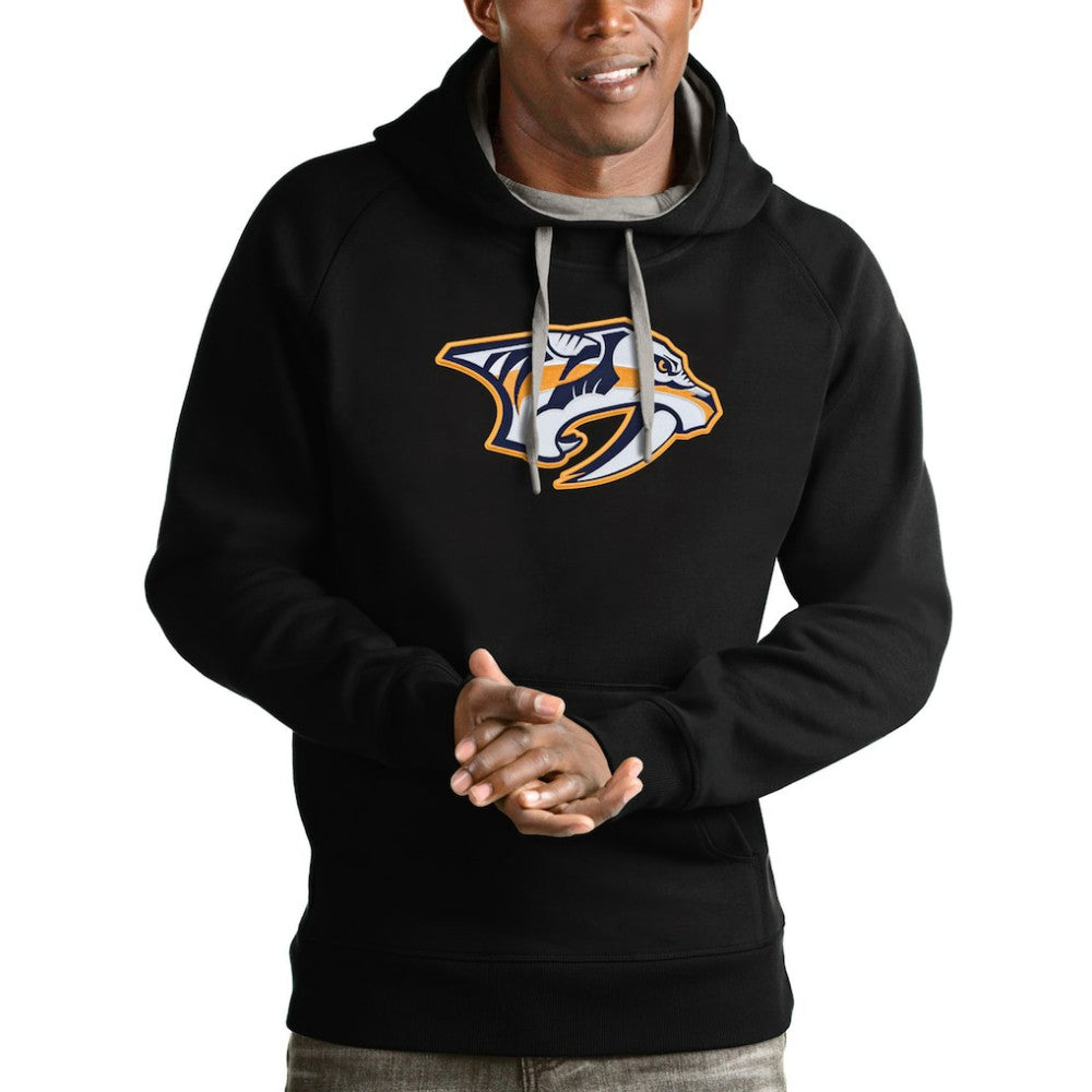 Nashville Predators Antigua Logo Victory Pullover Hoodie - Black | NHL discount