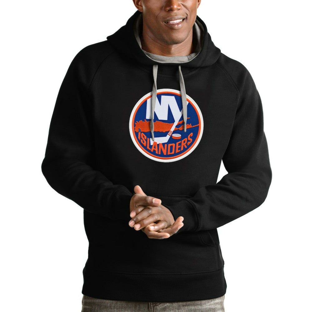 New York Islanders Antigua Logo Victory Pullover Hoodie - Black | NHL on sale