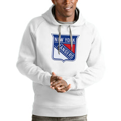 New York Rangers Antigua Logo Victory Pullover Hoodie - White | NHL online