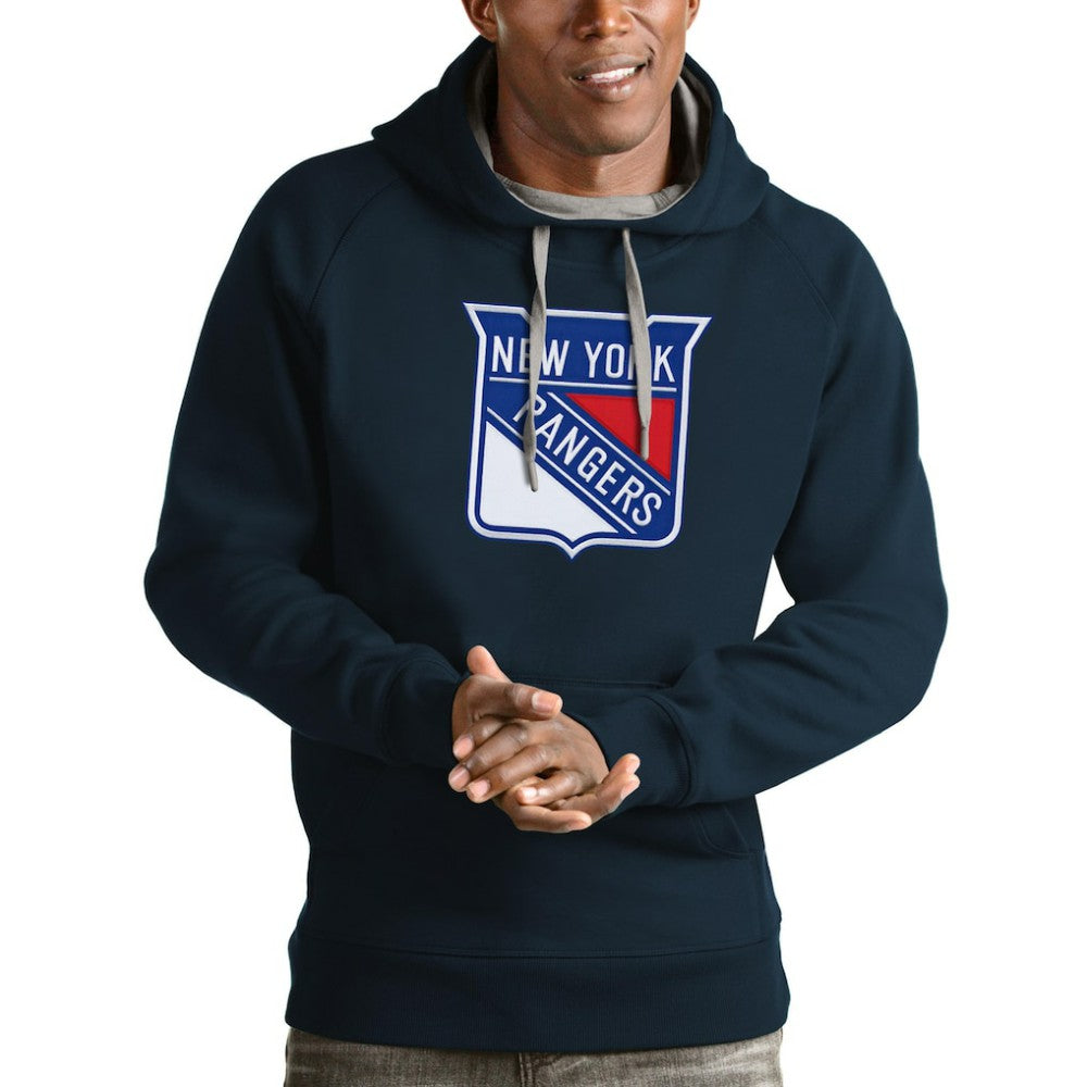 New York Rangers Antigua Logo Victory Pullover Hoodie - Navy | NHL discount