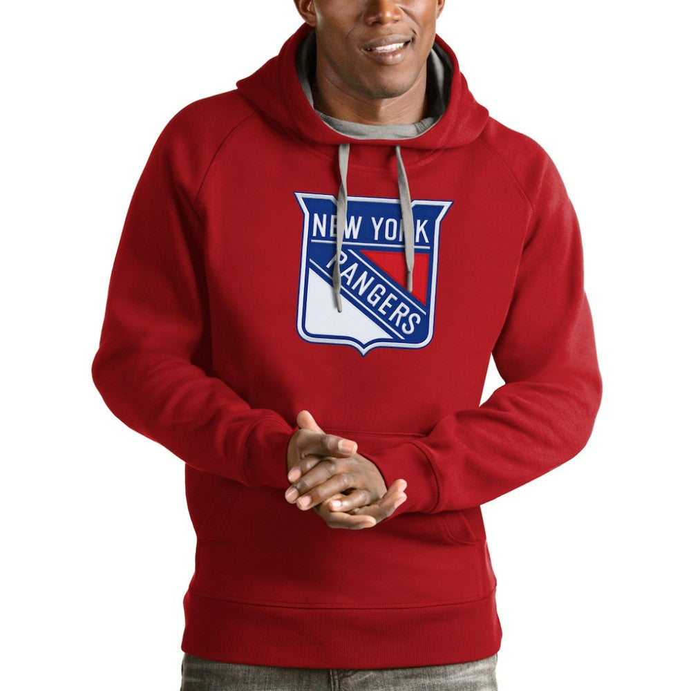 New York Rangers Antigua Logo Victory Pullover Hoodie - Red | NHL online