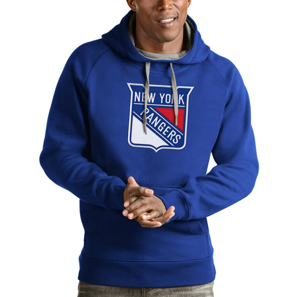 New York Rangers Antigua Logo Victory Pullover Hoodie - Blue | NHL on sale