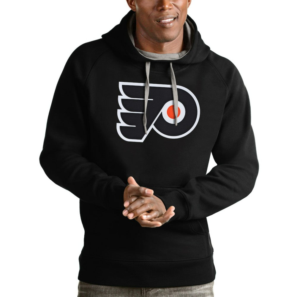Philadelphia Flyers Antigua Logo Victory Pullover Hoodie - Black | NHL Clearance