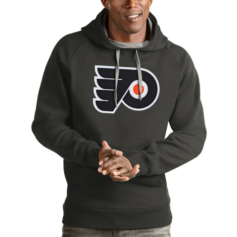 Philadelphia Flyers Antigua Logo Victory Pullover Hoodie - Charcoal | NHL Clearance