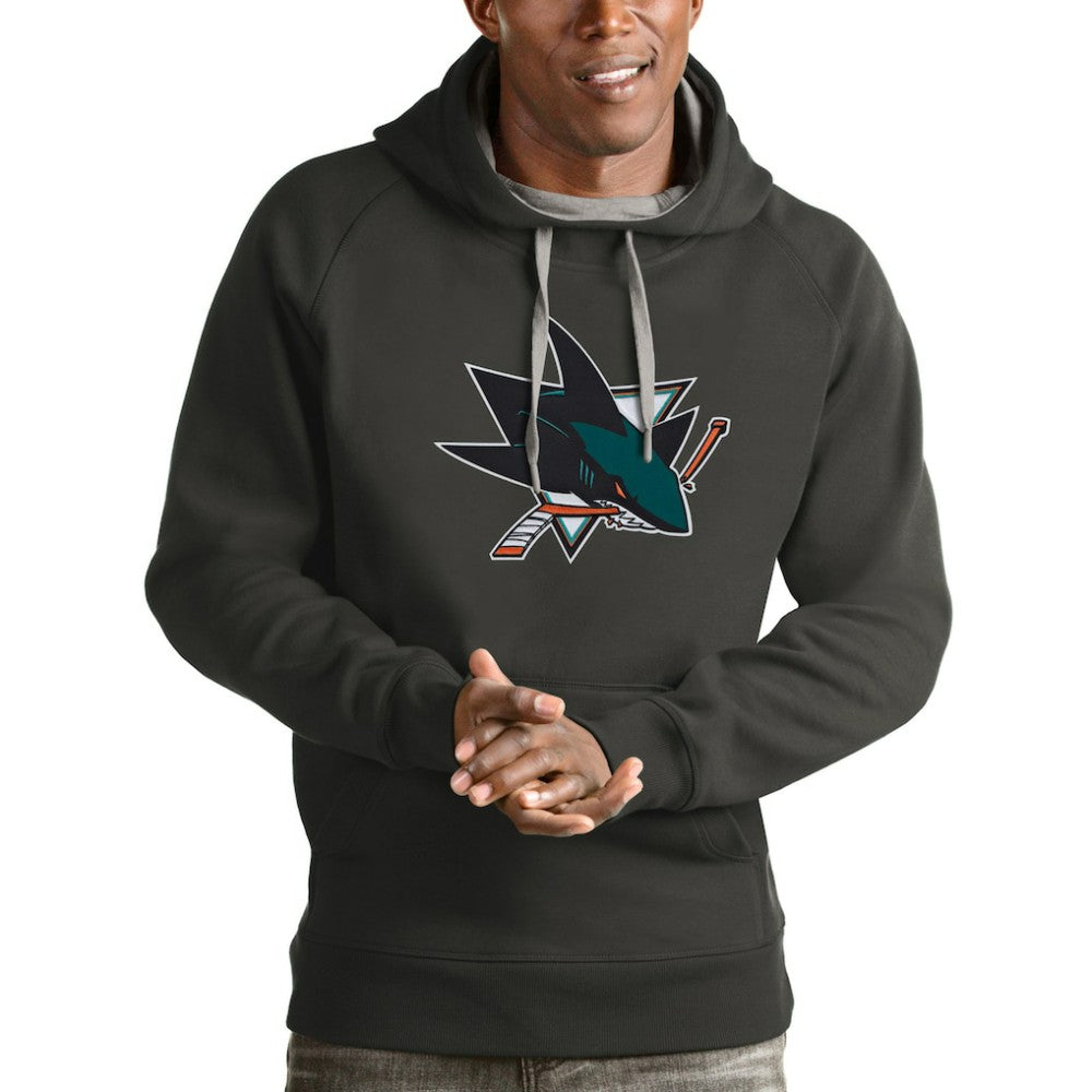 San Jose Sharks Antigua Logo Victory Pullover Hoodie - Charcoal | NHL online