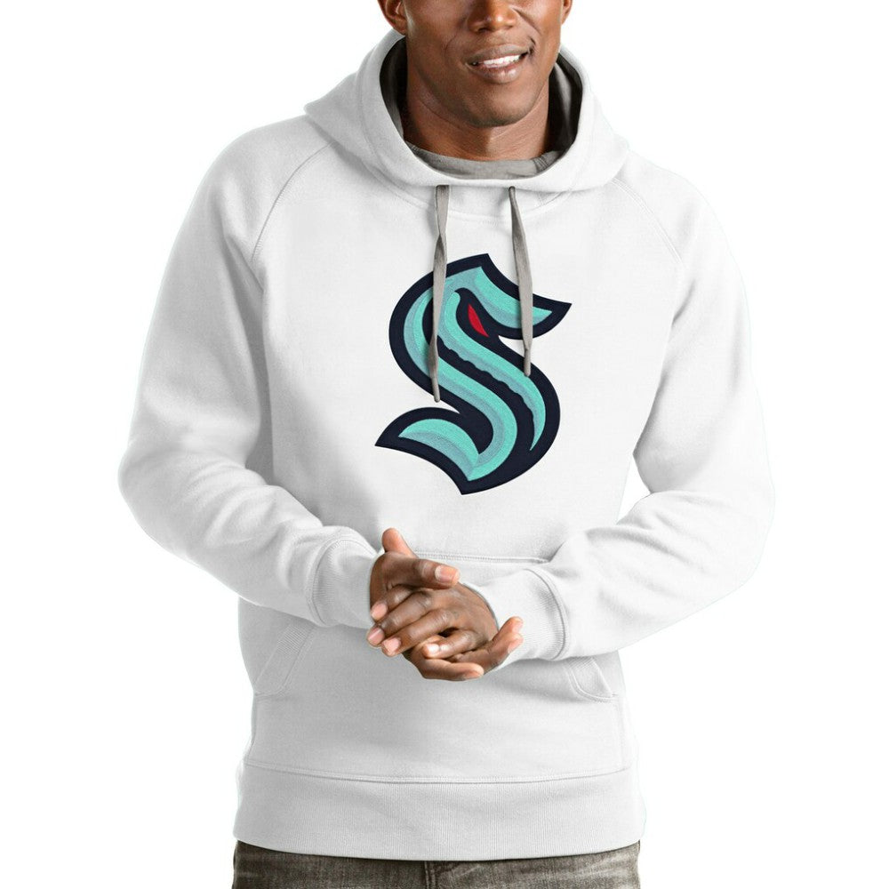 Seattle Kraken Antigua Logo Victory Pullover Hoodie - White | NHL discount