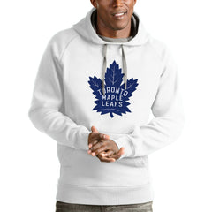 Toronto Maple Leafs Antigua Logo Victory Pullover Hoodie - White | NHL near me