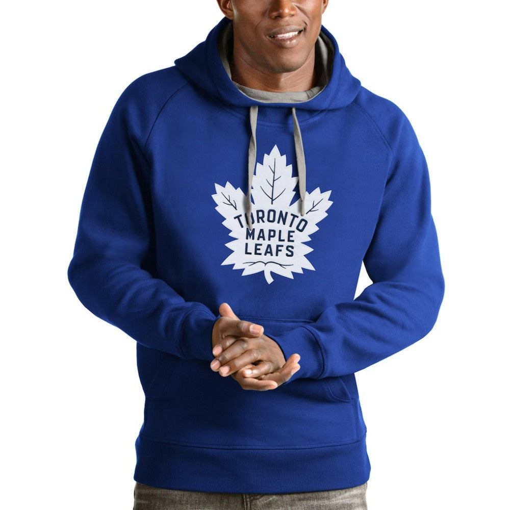 Toronto Maple Leafs Antigua Logo Victory Pullover Hoodie - Blue | NHL Lifestyle